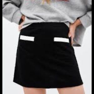 Zara Jacquard Skirt with Contrast Detail Pockets